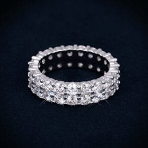 Juicx VVS 2-Row Iced Band Ring 14K Gold