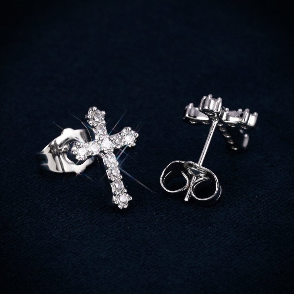 Juicx VVS Cross Earrings 14K Gold