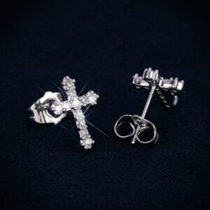Juicx VVS Cross Earrings 14K Gold