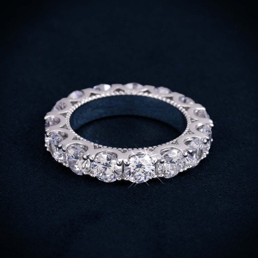 Juicx 5MM VVS Eternity Band Ring 14K Gold
