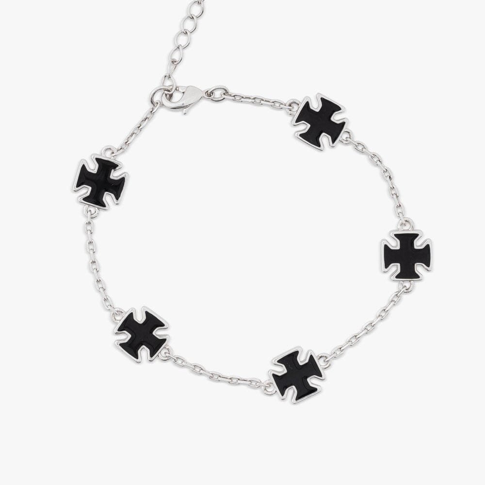 Juicx Cross Motif Black Bracelet