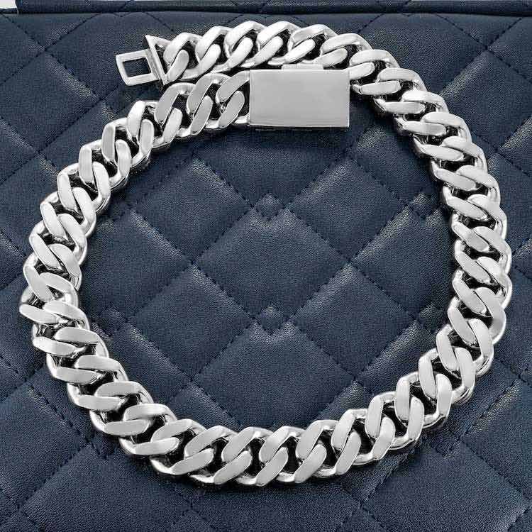 Juicx 20MM Moissanite Baguette Miami Cuban Link Chain 14K Gold