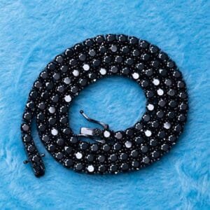 Juicx 4MM Black Moissanite Tennis Chain 14K Black Gold