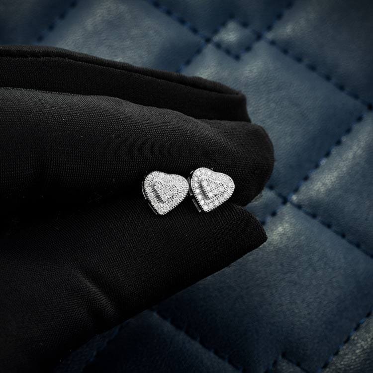 Juicx 8MM Heart Shaped Moissanite Earrings 14K Gold