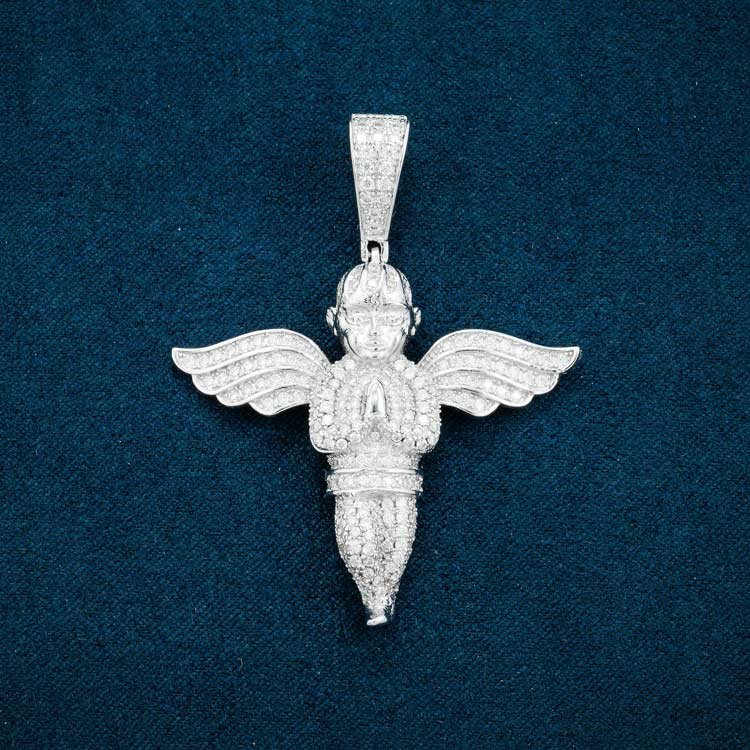 Juicx Moissanite Angel Pendant 14K Gold