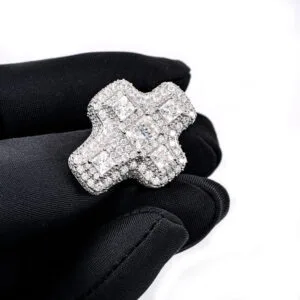 Juicx Moissanite Baguette Cross Ring 14K Gold