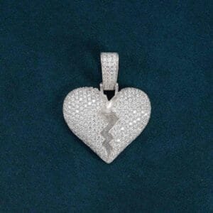 Juicx Moissanite Broken Heart Pendant 14K Gold