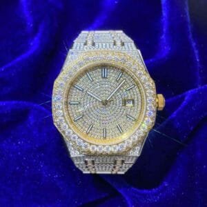 Juicx Bust Down Moissanite Watch | 44MM | 14K Yellow Gold | Iced Out
