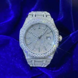 Juicx Bust Down Moissanite Watch | 44MM | 14K White Gold