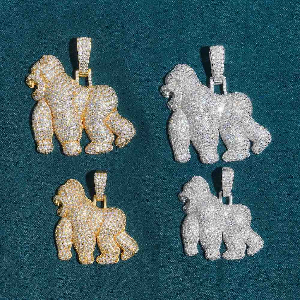 Juicx Moissanite Gorilla Pendant 14K Gold