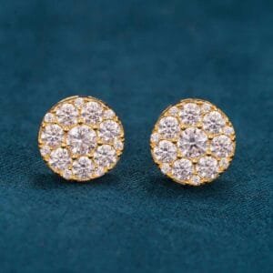 Juicx 10MM Moissanite Cluster Halo Stud Earrings