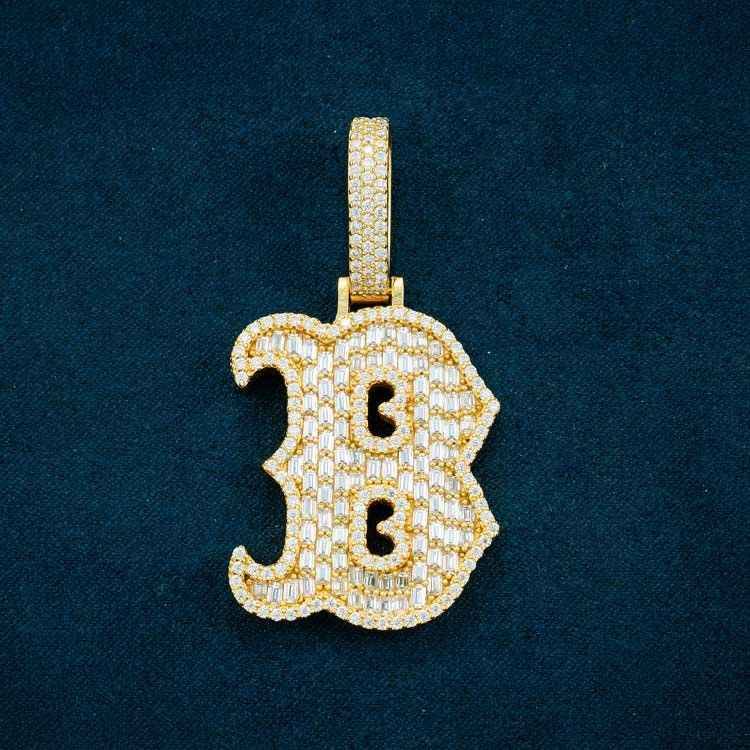 Juicx Moissanite Letter B Pendant 14K Gold