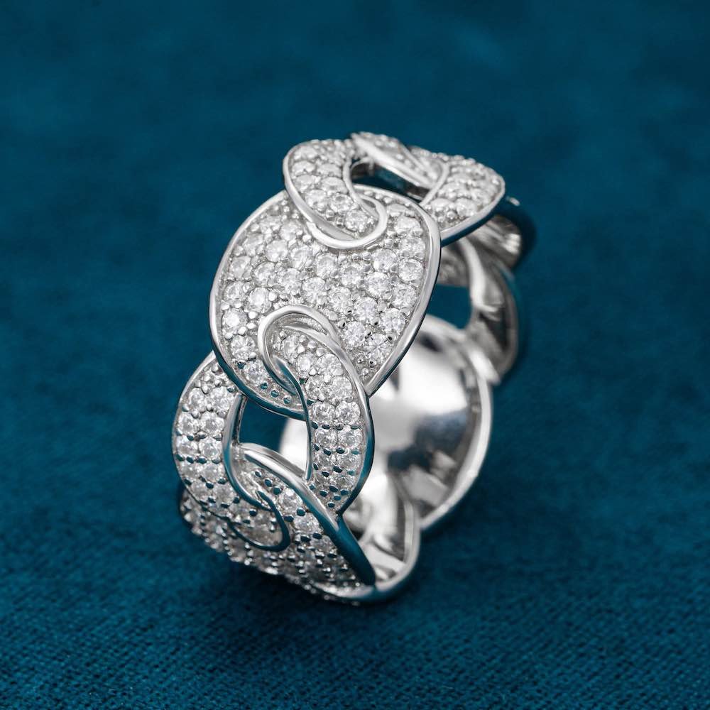 Juicx Moissanite Mariner Link Ring 14K Gold