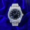 Juicx Moissanite Presidential Watch | Black Face | 41MM | 13.3CT Iced Out | 14K White Gold