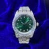 Juicx Moissanite Presidential Watch | Green Face | 41MM | 13.3CT Iced Out | 14K White Gold