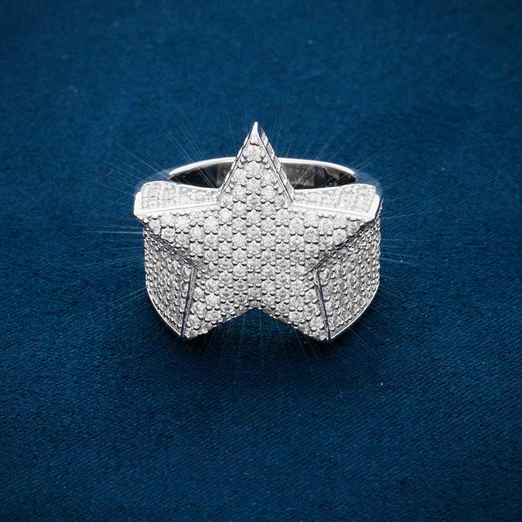 Juicx Moissanite Star Ring 14K Gold
