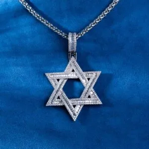 Juicx Moissanite Star of David Pendant 14K Gold