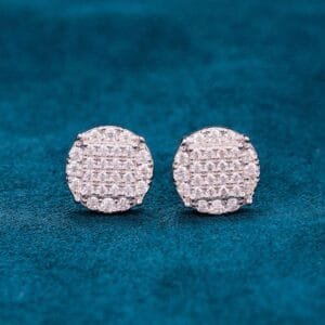Juicx 10MM 6-Row Moissanite Square Stud Earrings