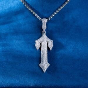 Juicx Moissanite T Cross Pendant 14K Gold