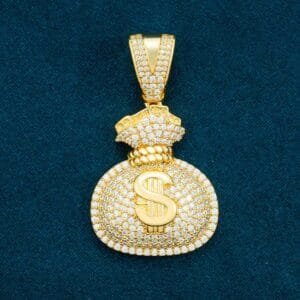 Juicx Moissanite Money Bag Pendant 14K Gold