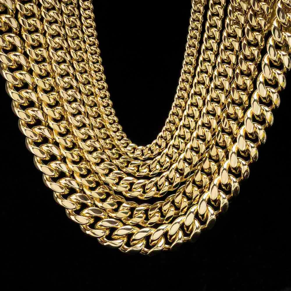 Juicx S925 Plain Cuban Link Chain 14K Gold (ALL SIZES)