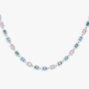 Juicx Three Color Moissanite Gemstone Chain