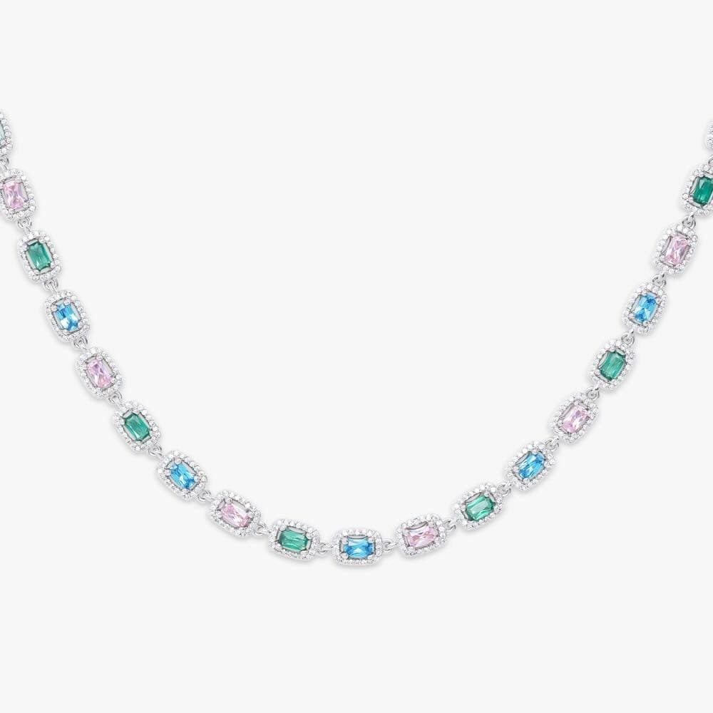 Juicx Three Color Moissanite Gemstone Chain