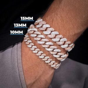 Juicx Moissanite Two Tone Cuban Link Bracelet 14K Gold (ALL SIZES)