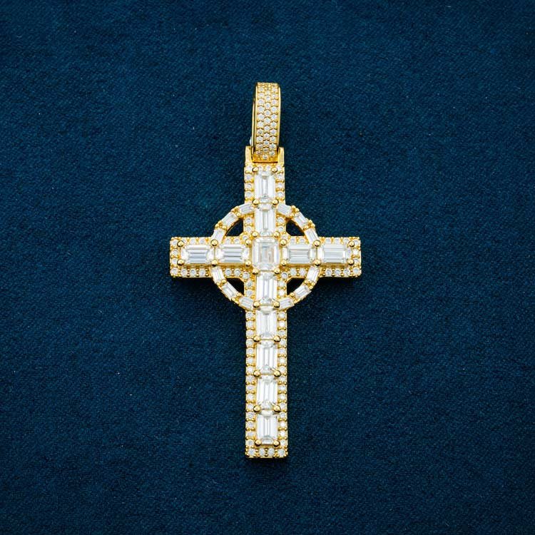 Juicx Moissanite Celtic Cross Pendant 14K Gold