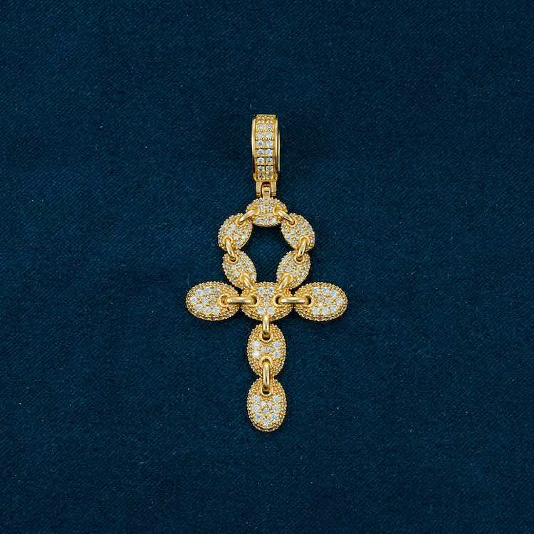 Juicx Moissanite Ankh Pendant 14K Gold